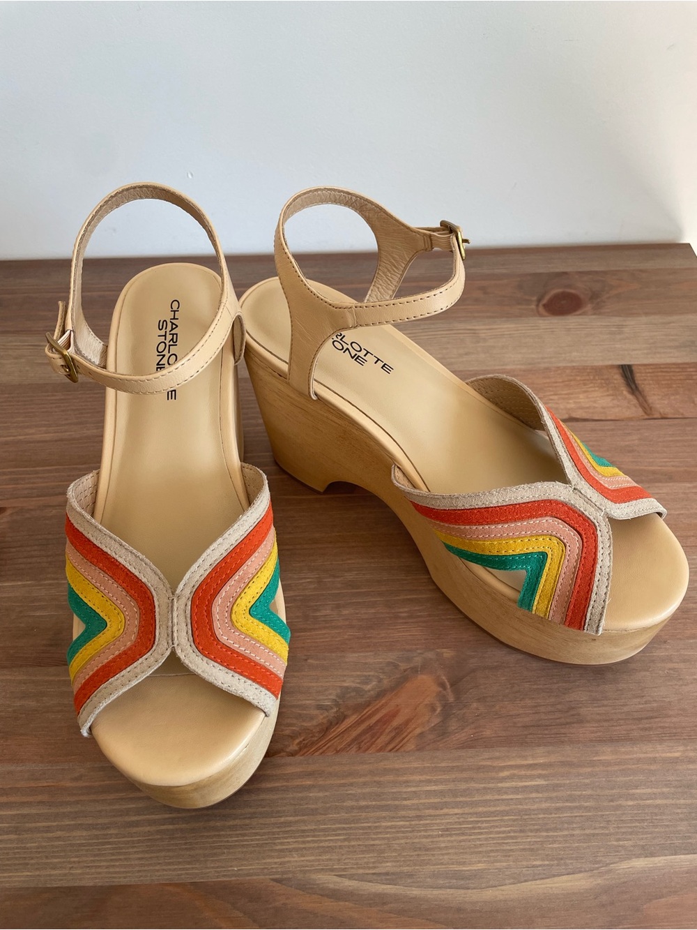 Charlotte Stone Donna Platform Clogs Rainbow - Picture 2 of 9